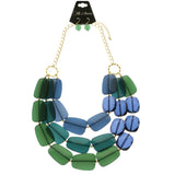 Mi Amore Necklace-Earring-Set Green/Blue
