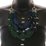 Mi Amore Necklace-Earring-Set Green/Blue