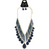 Mi Amore Necklace-Earring-Set Blue/Gold-Tone