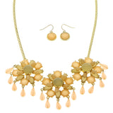 Mi Amore Flower Necklace-Earring-Set Multicolor/Gold-Tone