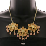 Mi Amore Flower Necklace-Earring-Set Multicolor/Gold-Tone