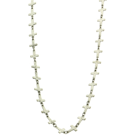 Mi Amore Cross Long-Necklace Silver-Tone