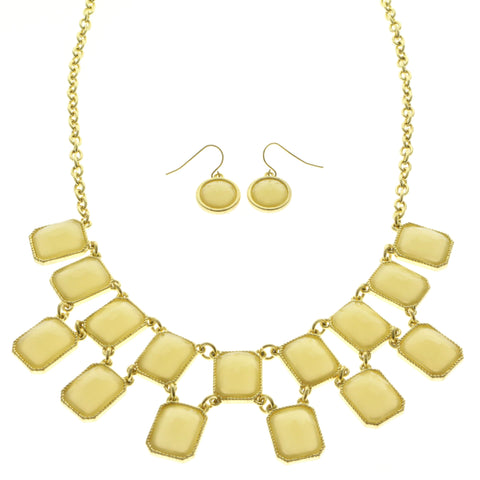 Mi Amore Necklace-Earring-Set Yellow/Gold-Tone