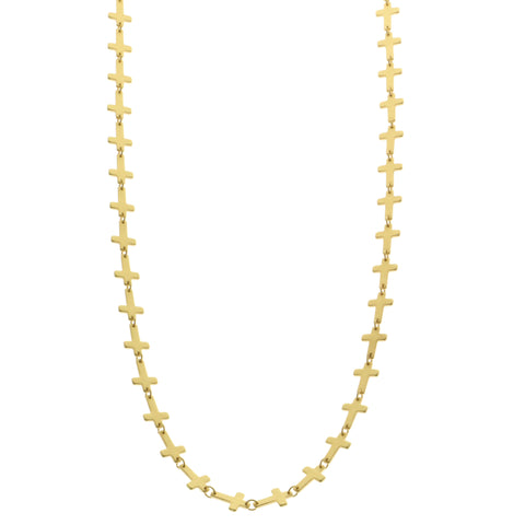 Mi Amore Cross Long-Necklace Gold-Tone
