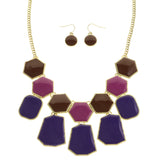 Mi Amore Necklace-Earring-Set Multicolor/Gold-Tone
