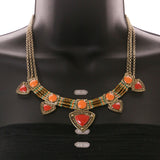Mi Amore Necklace-Earring-Set Multicolor/Gold-Tone