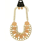 Mi Amore Necklace-Earring-Set Pink/Gold-Tone