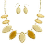 Mi Amore Necklace-Earring-Set White/Gold-Tone