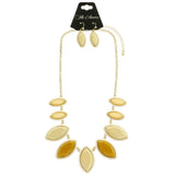 Mi Amore Necklace-Earring-Set White/Gold-Tone