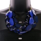 Mi Amore Necklace-Earring-Set Blue/Gold-Tone