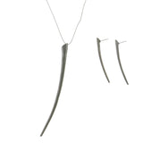 Mi Amore Spikes Necklace-Earring-Set Silver-Tone