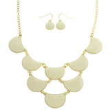 Mi Amore Necklace-Earring-Set White/Gold-Tone