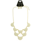Mi Amore Necklace-Earring-Set White/Gold-Tone
