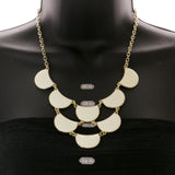 Mi Amore Necklace-Earring-Set White/Gold-Tone