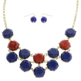 Mi Amore Necklace-Earring-Set Blue/Red
