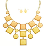 Mi Amore Necklace-Earring-Set Peach/Yellow