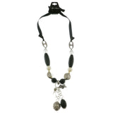 Mi Amore Butterfly Flowers Statement-Necklace Multicolor & Black