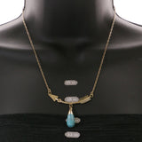 Mi Amore Arrow Pendant-Necklace Gold-Tone/Blue