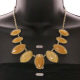 Mi Amore Necklace-Earring-Set Orange/Gold-Tone
