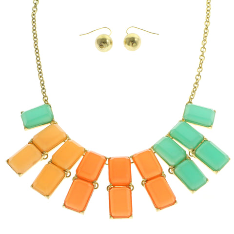 Mi Amore Necklace-Earring-Set Multicolor/Gold-Tone