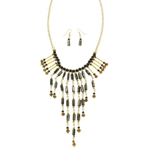 Mi Amore Necklace-Earring-Set Multicolor/Gold-Tone
