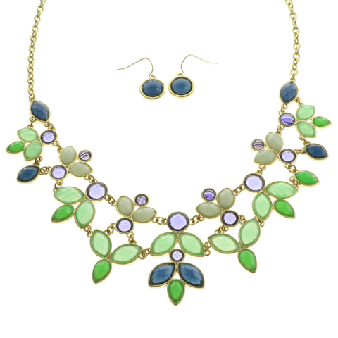 Mi Amore Necklace-Earring-Set Multicolor/Gold-Tone