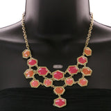 Mi Amore Necklace-Earring-Set Pink/Gold-Tone