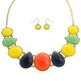 Mi Amore Necklace-Earring-Set Multicolor/Gold-Tone