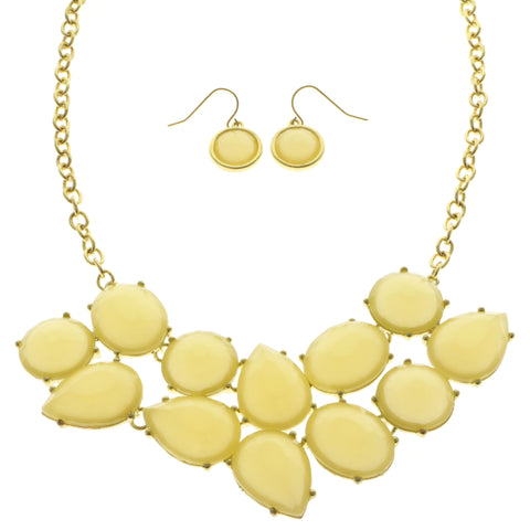Mi Amore Necklace-Earring-Set Yellow/Gold-Tone