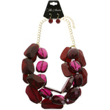 Mi Amore Necklace-Earring-Set Red/Gold-Tone