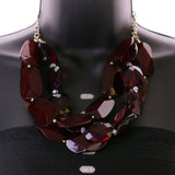 Mi Amore Necklace-Earring-Set Red/Gold-Tone