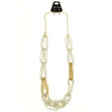 Mi Amore Necklace-Earring-Set White/Gold-Tone