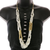 Mi Amore Necklace-Earring-Set White/Gold-Tone
