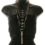 Mi Amore Necklace-Earring-Set Green/Gold-Tone