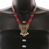 Mi Amore Necklace-Earring-Set Red/Gold-Tone