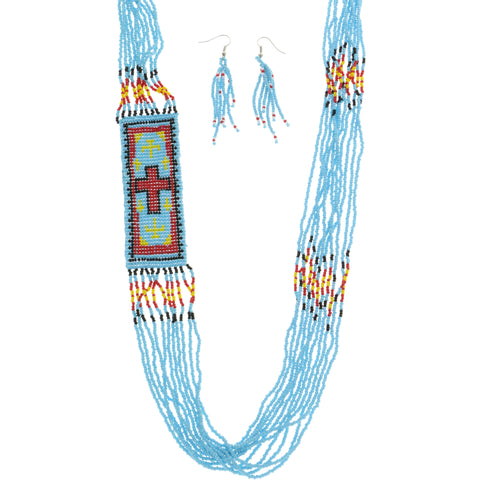 Mi Amore Necklace-Earring-Set Blue/Multicolor