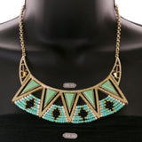 Mi Amore Necklace-Earring-Set Gold-Tone/Green
