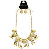 Mi Amore Necklace-Earring-Set Gold-Tone/White
