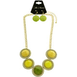 Mi Amore Necklace-Earring-Set Green/Yellow