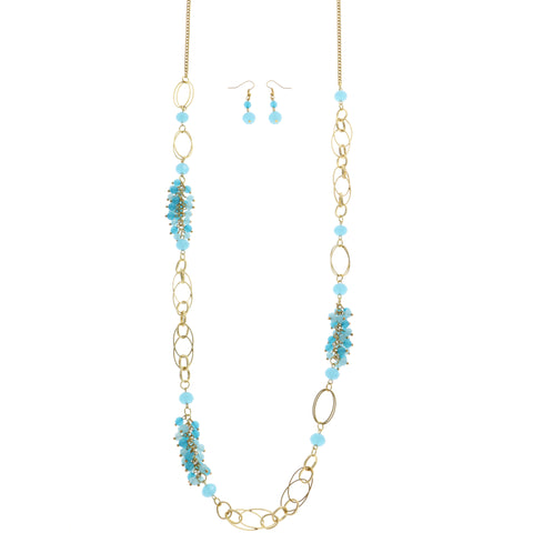 Mi Amore Multiple-Necklace-Set Blue/Gold-Tone