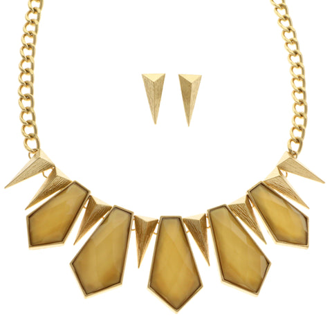Mi Amore Necklace-Earring-Set Gold-Tone