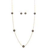 Mi Amore Necklace-Earring-Set Gold-Tone/Blue