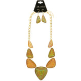 Mi Amore Holographic Iridescent Necklace-Earring-Set Multicolor & Gold-Tone
