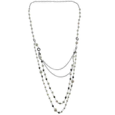 Mi Amore Statement-Necklace White/Silver-Tone