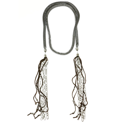 Mi Amore Statement-Necklace Silver-Tone/Brown