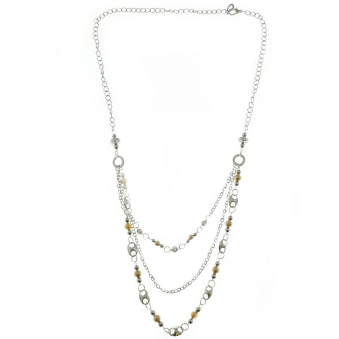 Mi Amore Statement-Necklace Silver-Tone/Brown