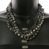 Mi Amore Leaves Adjustable Layered-Necklace Silver-Tone & White