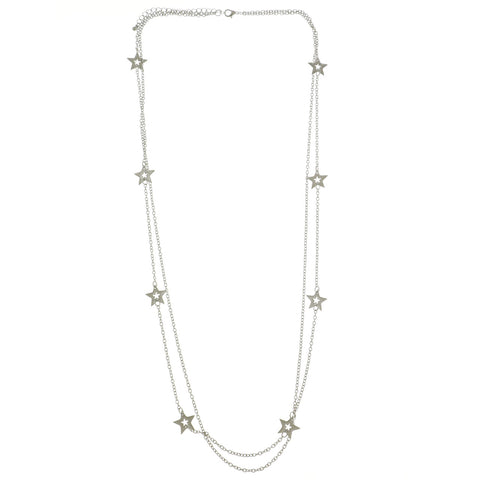 Mi Amore Stars Adjustable Statement-Necklace Silver-Tone