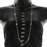 Mi Amore Stars Adjustable Statement-Necklace Silver-Tone