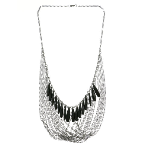 Mi Amore Statement-Necklace Silver-Tone/Black